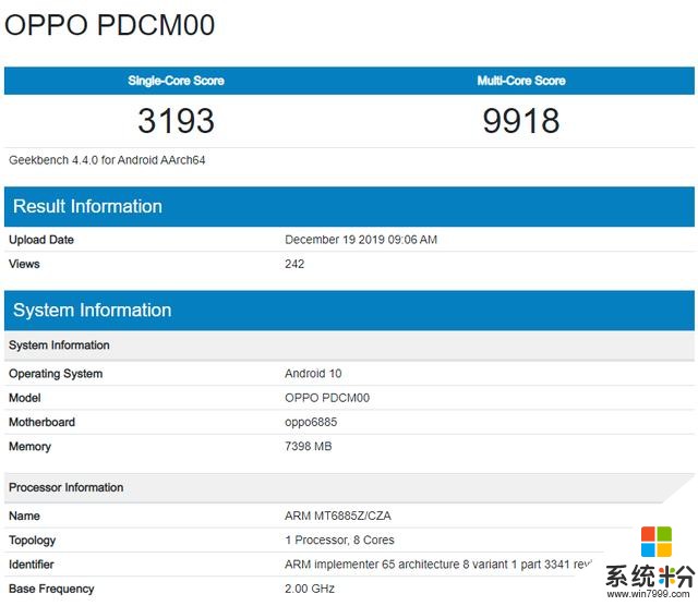 OPPOReno3現身Geekbench，天璣1000L跑分首次曝光(2)